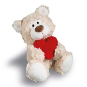 Nici Valentines Love Bear Beige With Heart 22cm Plush