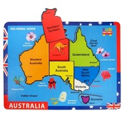 Fun Factory Raised Australia Map Raised Puzzle Educational Wooden Toys