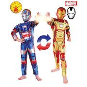 Avengers Ironman to Iron Patriot Deluxe Reversible Costume Offically Licenced By Rubie's