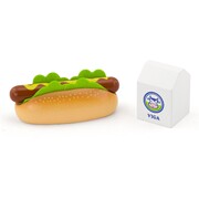 Viga Wooden Kitchen Food - Hot Dog with Milk Playset