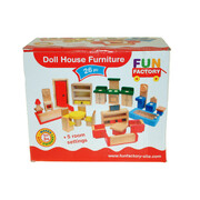 Fun Factory Wooden Doll House Furniture 26pc Set 