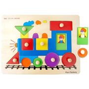 Fun Factory Wooden Toy Train Peg Puzzle (10pce)