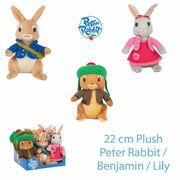 Peter Rabbit Soft Toy Plush 22cm Set of 3 (Lily, Peter and Benjamin)
