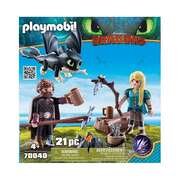 Playmobil How to Train your Dragon Hiccup, Astrid And Dragon 21pc 70040