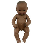 Miniland Educational Ethnic Baby Doll African Boy 32cm Undressed