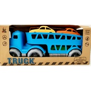 Enviro 100% Recycled Plastic Truck Transporter with 3 Cars Construction Vehicle Series