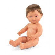 Miniland Educational Baby Doll  Caucasian Down Syndrome Boy 38 cm (Undressed) Brunette