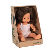 Miniland Educational Baby Doll Caucasian Girl Brunette 38cm
