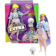Barbie Extra Doll #2 in Shimmery Look with Pet Puppy