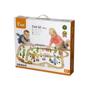 VIGA Wooden Pretend Play Toy 90pcs Train Set