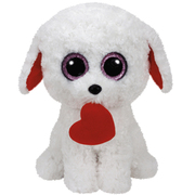 TY Beanie Boos Regular 6" - Valentine Honey Bun the White Dog Plush