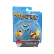 TOMY Pokemon Vaporeon, Jolteon & Flareon Mini Figure 3-Pack
