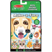 Melissa & Doug On the Go Activity Book Make-a-Face Reusable Sticker Pad Pets 