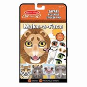 Melissa & Doug On the Go Make-a-Face Reusable Sticker Pad Safari