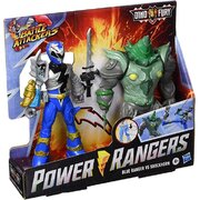 Power Rangers Dino Fury Battle Attackers 2-Pack Blue Ranger vs. Shockhorn Figures
