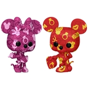 Funko POP Mickey Mouse & Minnie Mouse (Artist) #23 #24 With Pop Protector Vinyl Figure