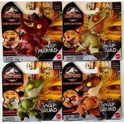 Jurassic World Snap Squad Set of 4 (Spinosaurus, Triceratops, Carnotaurus, Velociraptor)