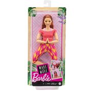 Barbie Made to Move Doll Long Straight Red Hair Wearing Athleisure-wear Yoga