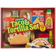 Melissa & Doug Wooden Fill & Fold Taco & Tortilla Set Playset