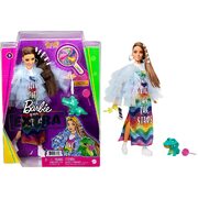 Barbie Extra Doll #9 in Blue Ruffled Jacket with Pet Crocodile