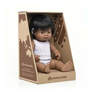 Miniland Educational Baby Ethnic Doll Latin American, Indian Boy with Hearing implant 38cm