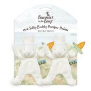 Bunnies By The Bay Wee Silly Buddy Pacifier Holder Bun Bun Bunny (White)