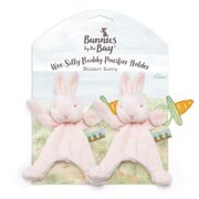 Bunnies By The Bay Wee Silly Buddy Pacifier Holder Blossom Bunny (Pink)