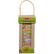 Melissa & Doug Natural Play Book Tower Little Learning Books 10 Chunky Books
