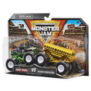 Monster Jam Grave Digger vs Higher Education 2 Pack 1:64 Scale