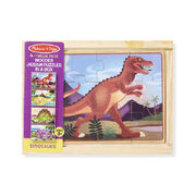 Melissa & Doug Wooden Jigsaw Puzzles in a Box Dinosaur 4-in-1