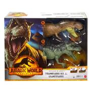 Jurassic World Dominion Sound Surge Tyrannosaurus Rex vs Giganotosaurus Dinosaur Figure