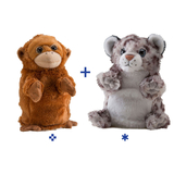 Wild Republic Switch A Rooz Plush - Snow Leopard/Orangutan Bongo and Bingo 