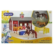 Breyer Stablemates Red Horse Stable Set 1:32 Scale
