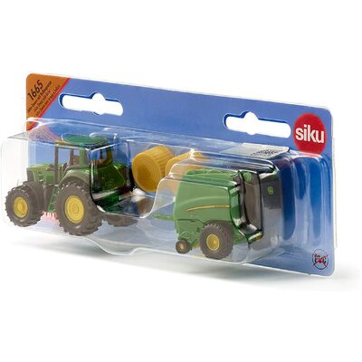 Siku 1665 Die-Cast Vehicle John Deere Tractor with Round Baler
