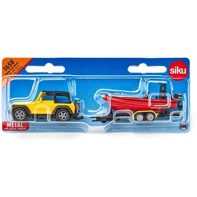 Siku 1658 Die-Cast Vehicle Jeep with Boat