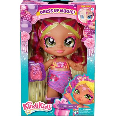 Shopkins Kindi Kids Dress Up Magic Tropicarla Mermaid face paint Reveal Doll