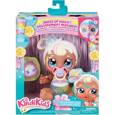 ShopkinsKindi Kids Dress Up Magic Mini Mello Unicorn Baby Sister face paint Reveal Doll