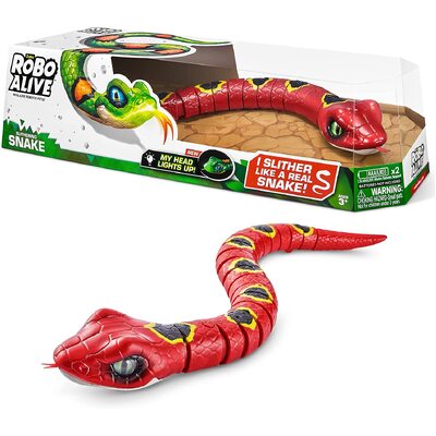 Zuru Robo Alive Slithering Snake Robotic Toy Light up (Series 3) Red
