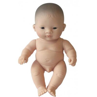 Miniland Educational Naked Baby Doll Asian Boy 21cm