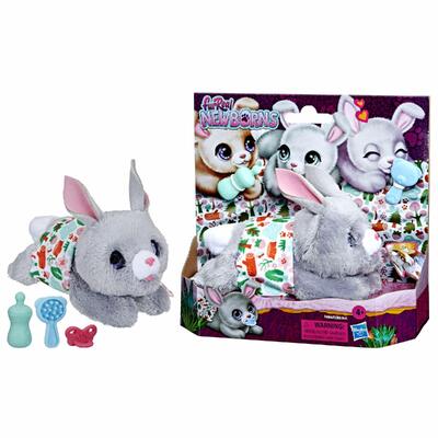FurReal Newborns Bunny Interactive Animatronic Plush Toy Grey