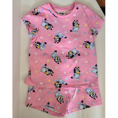 Bluey Print Pink Nightwear Tee and shorts set [Size: 2]