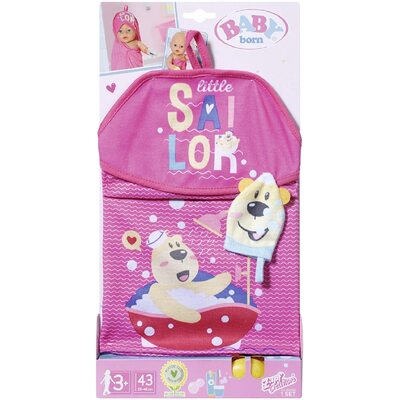 Baby Born Bath Hooded Towel Set 43cm Doll Clothes