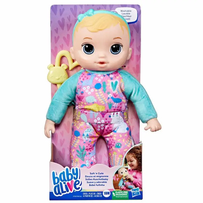 Hasbro Baby Alive Soft ?n Cute Doll Blonde Hair 11-Inch First Baby Doll