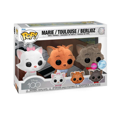 Funko POP Disney Aristocats Marie/Toulouse/ Berlioz Flocked 3pack Vinyl Figure