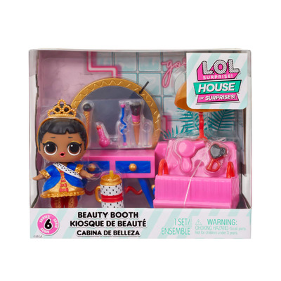 LOL Surprise Beauty Booth Playset with Her Majesty Collectible Doll and 8 Surprises