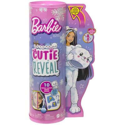 Barbie Cutie Reveal Snowflake Sparkle Doll Bear
