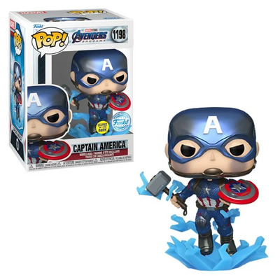 Funko POP Marvel Avengers Endgame Captain America Hammer Metallic (GW) #1198 Vinyl Figure