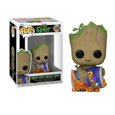 Funko Pop Marvel I Am Groot TV Groot with Cheese Puffs #1196 Vinyl Figure