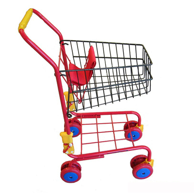 Kids Shopping Trolly Red - Supermarket Cart Pretend Role Play Toy