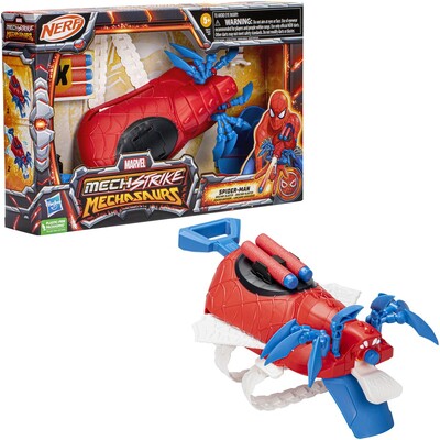 NERF Marvel Mech Strike Mechasaurs Spider-Man Arachno Blaster